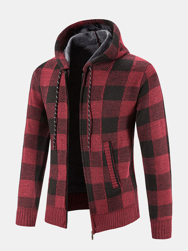 George -  Checkered Zip-Up Hoodie